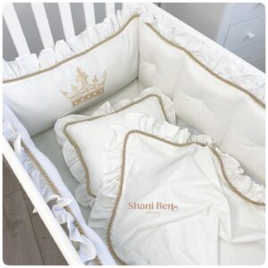 סט מצעים חבל זהוב מלמלה עם רקמה של כתר