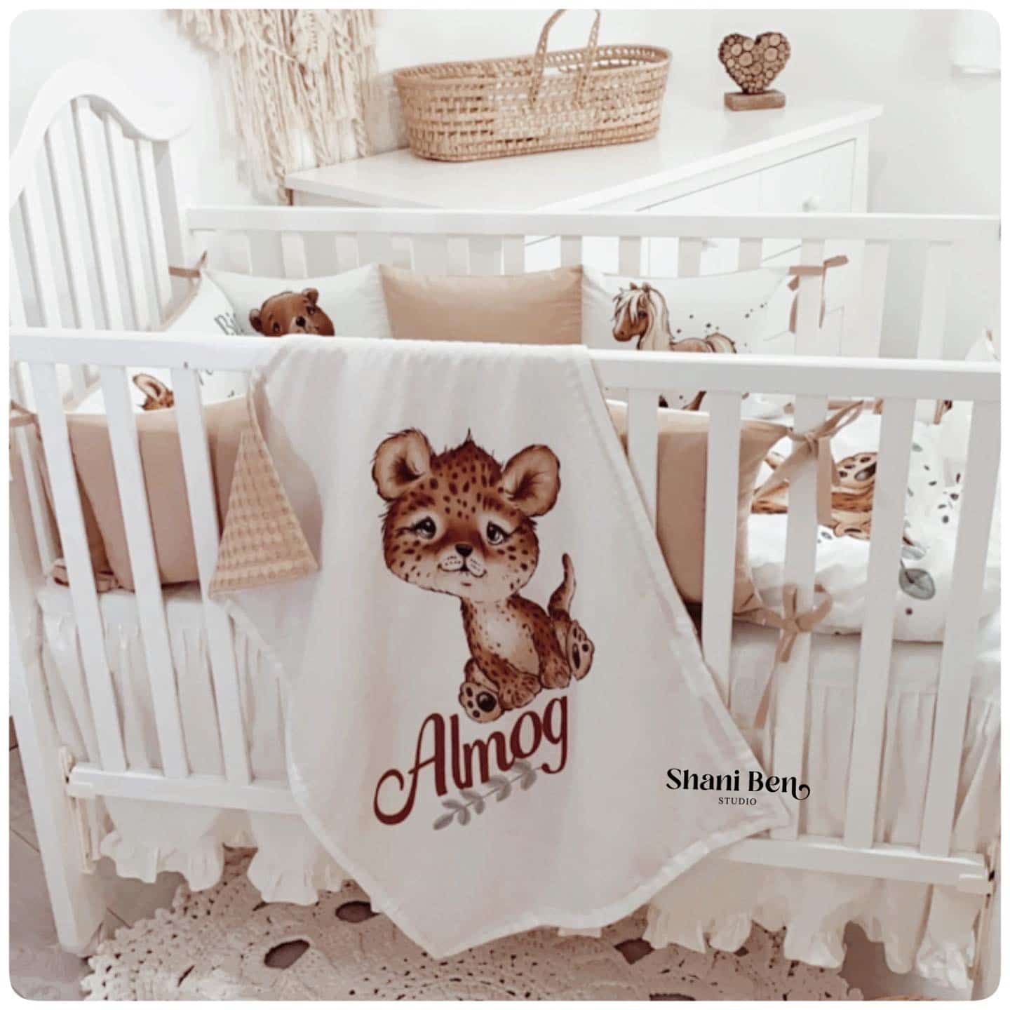 שמיכת קיץ בהדפס נמר ושם