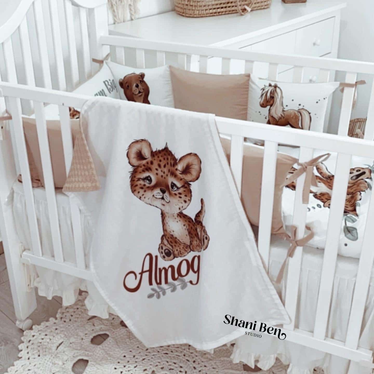 שמיכת קיץ בהדפס נמר ושם – תמונה 2