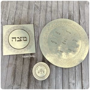 סט פסח מראה זהב